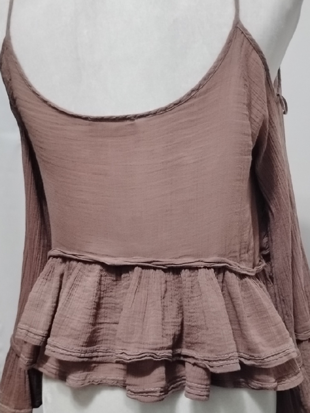 Free People Mauve Pink Ruffle Cold-Shoulder Camisole - Picture 7 of 10